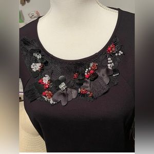 New Liz Claiborne Embellished Sheath Medium Sexy Rockabilly Flapper Girl Dress